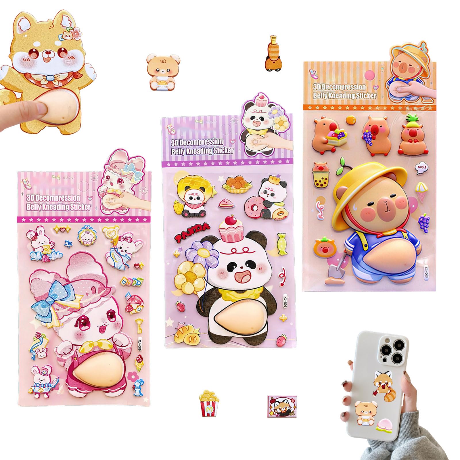 Aninako Puni Puni Seal Animals Belly Stickers 3D Chubby Dog Puffy Mochi Stress Relief Notebook Phone Decoration Craft Supplies 3 Pack
Aninako Puni Puni Seal Animals Belly Stickers 3D Chubby Dog Puffy Mochi Stress Relief Notebook Phone Decoration Craft Supplies 3 Pack
