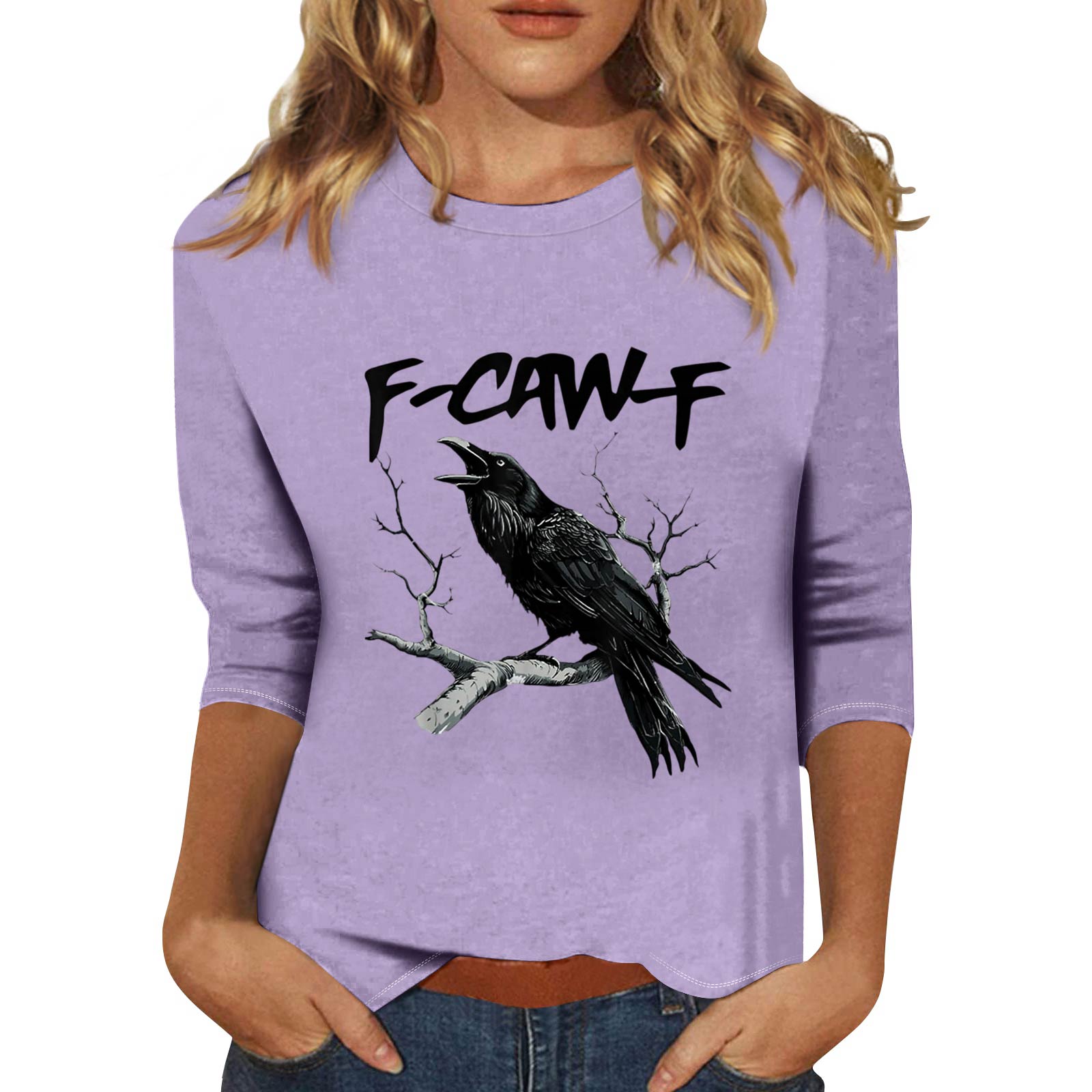 Женская модная повседневная футболка с рукавом три четверти и принтом на шее S фиолетовый
Женская модная повседневная футболка с рукавом три четверти и принтом на шее S фиолетовый