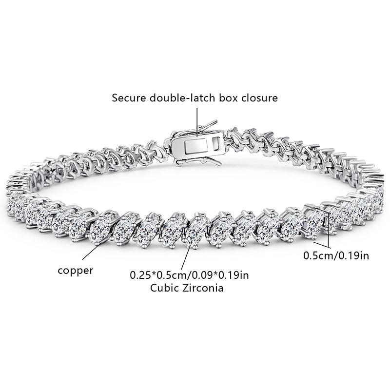 Horse eye bracelet, copper inlaid zircon tennis ball eight-character buckle tennis chain, light luxury, high-end sense, popular sale 6
Horse eye bracelet, copper inlaid zircon tennis ball eight-character buckle tennis chain, light luxury, high-end sense, popular sale 6