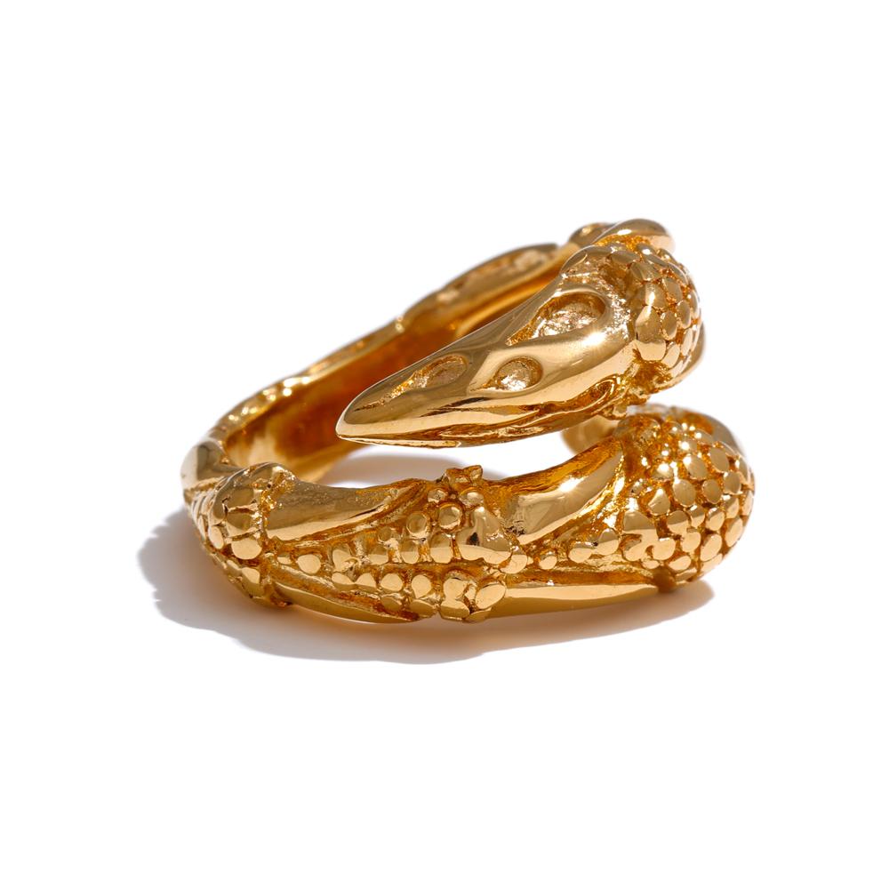 Yhpup 316L Stainless Steel Metal Hammer Snake Twisted Ring Water Resistant Texture Geometric Statement 18k Gold Color Jewelry 7
Yhpup 316L Stainless Steel Metal Hammer Snake Twisted Ring Water Resistant Texture Geometric Statement 18k Gold Color Jewelry 7