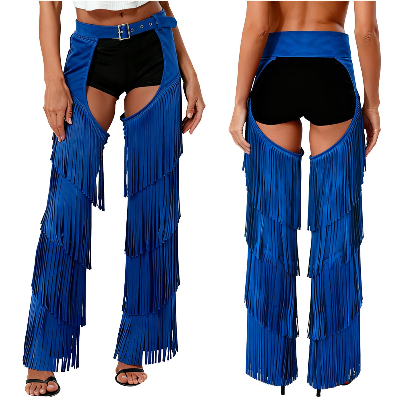 Women s Fringe Cowgirl Pants S-3XL Open Crotch Buttless, Adjustable Buckles Design for Rave Theme Party & Carnival Wear XL синій
Women s Fringe Cowgirl Pants S-3XL Open Crotch Buttless, Adjustable Buckles Design for Rave Theme Party & Carnival Wear XL синій