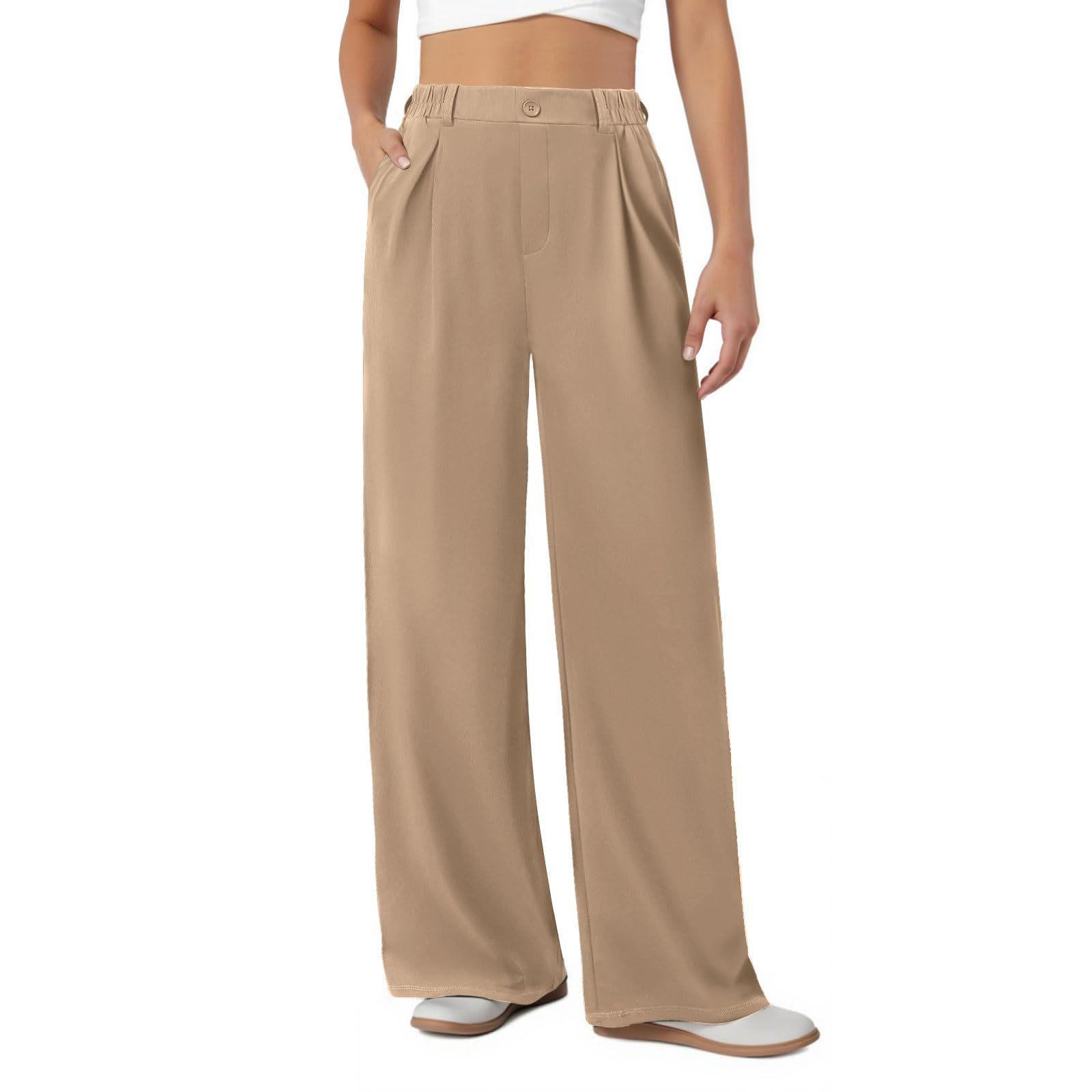 High Waist Wide Leg Pants with Elastic Waistband XXL світло-коричневого кольору
High Waist Wide Leg Pants with Elastic Waistband XXL світло-коричневого кольору