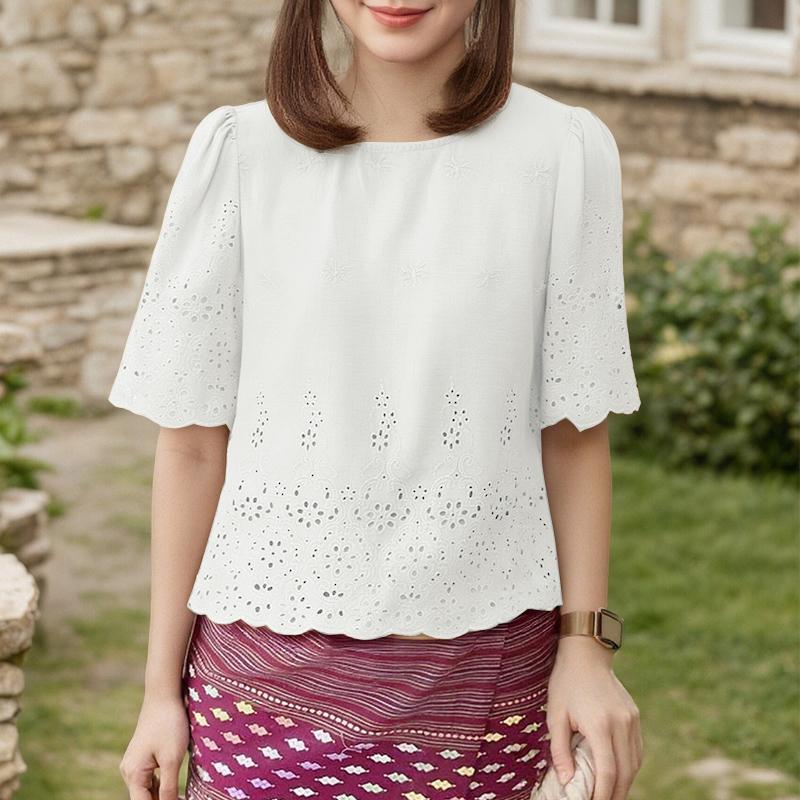 ZANZEA Women Summer Round Neck Half Sleeve Casual Embroidery Blouse L белый
ZANZEA Women Summer Round Neck Half Sleeve Casual Embroidery Blouse L белый