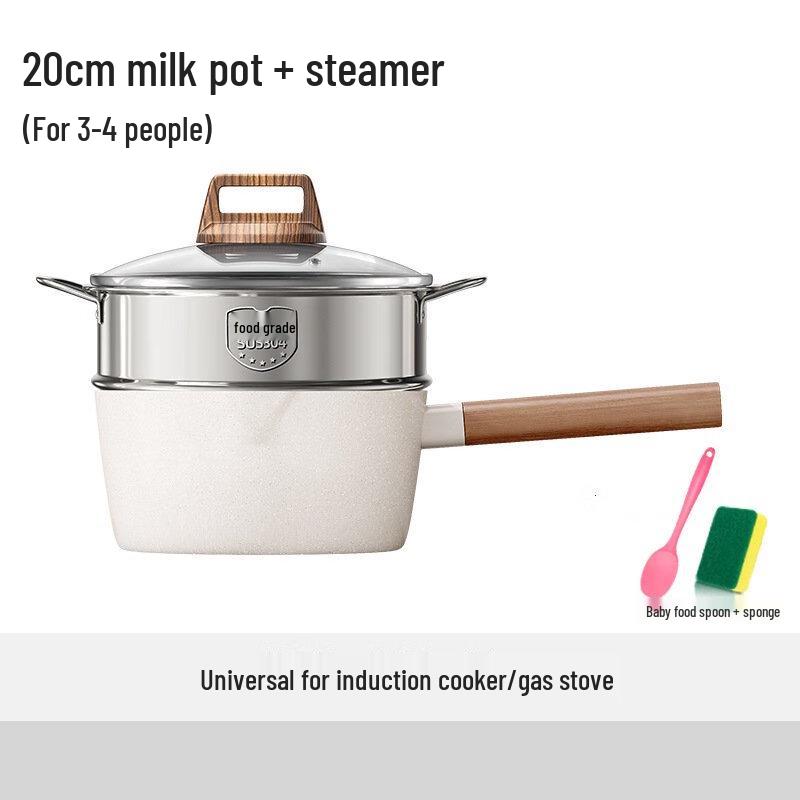 Wu Tuo 20CM White Iron Milk Pot with Steamer Set
Wu Tuo 20CM White Iron Milk Pot with Steamer Set