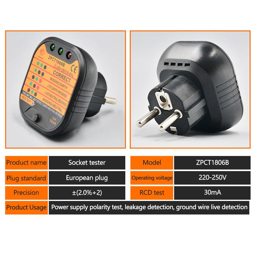 EU UK US Outlet Socket Tester Detector Circuit Polarity Voltage Plug Breaker Ground Zero Line Switch for Electtrical Tools
EU UK US Outlet Socket Tester Detector Circuit Polarity Voltage Plug Breaker Ground Zero Line Switch for Electtrical Tools