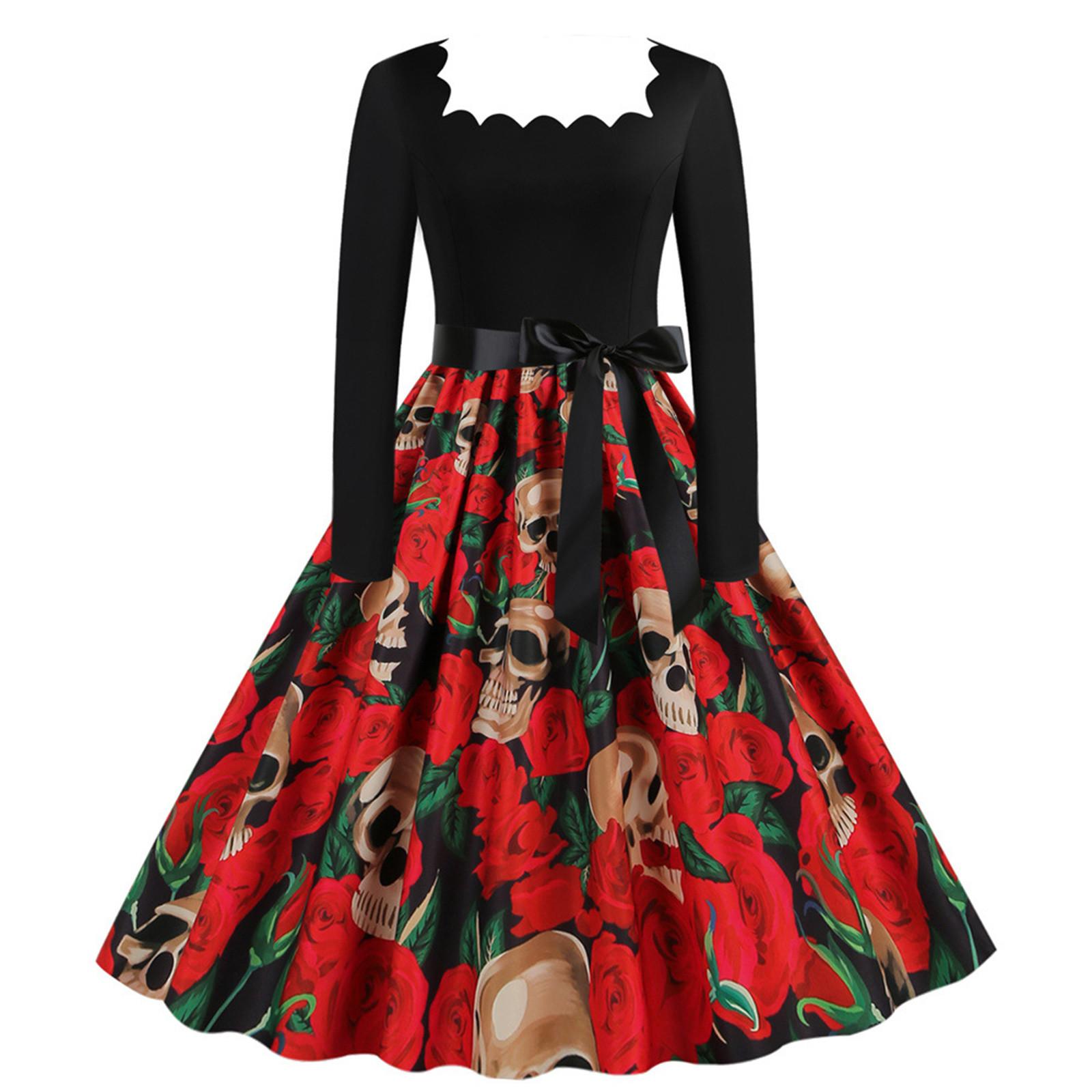Women s Fashion Print Long Sleeve Square Neck Casual Halloween Hem Dress XXL червоний
Women s Fashion Print Long Sleeve Square Neck Casual Halloween Hem Dress XXL червоний