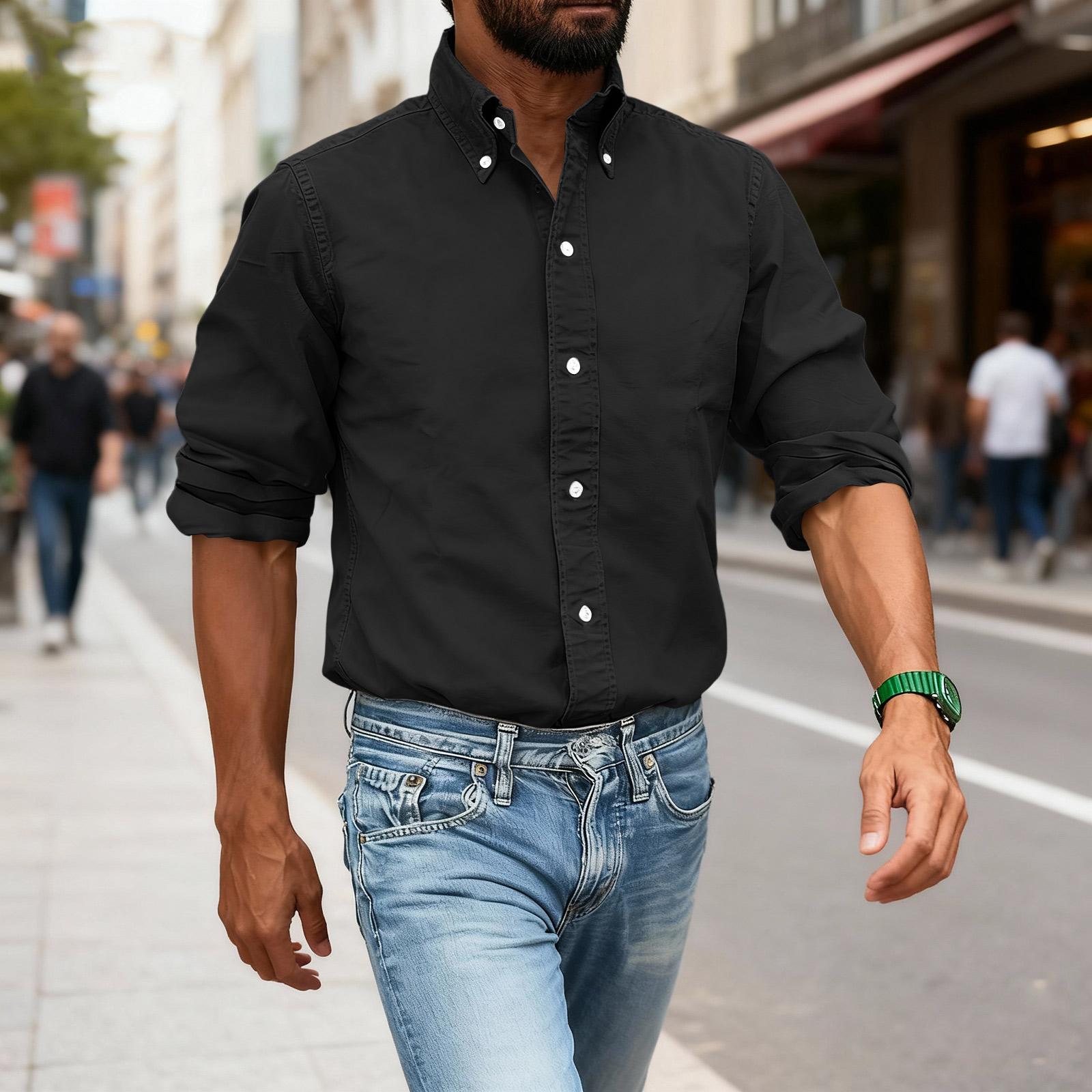 Men s Business Daily Versatile Shirt Flip Collar Button Solid Color Shirt M чёрный
Men s Business Daily Versatile Shirt Flip Collar Button Solid Color Shirt M чёрный