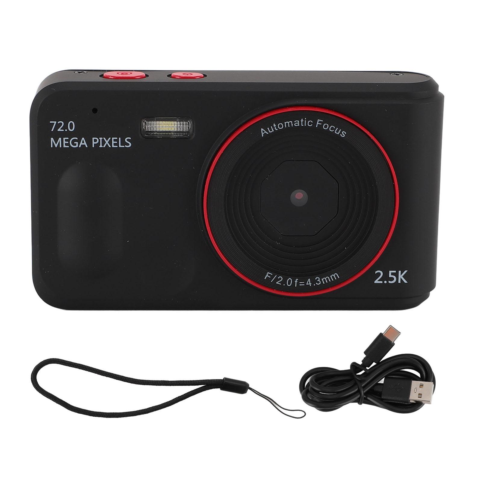 Digital Camera 2.5K 72MP 16x Zoom 2.4 Inch Display Auto Focus Compact Video Camera MP3 Player with F
Digital Camera 2.5K 72MP 16x Zoom 2.4 Inch Display Auto Focus Compact Video Camera MP3 Player with F