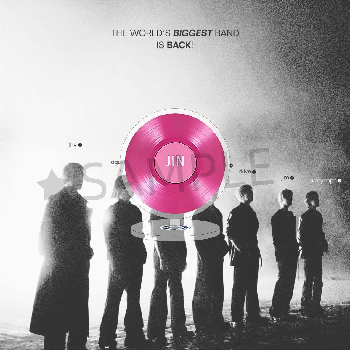 BTS Member Vinyl Record Rotating Acrylic Standee, 360° Spinning Double-Sided Bangtan Boys Figure Display, Kpop ARMY Fans Desk Decor JIN
BTS Member Vinyl Record Rotating Acrylic Standee, 360° Spinning Double-Sided Bangtan Boys Figure Display, Kpop ARMY Fans Desk Decor JIN