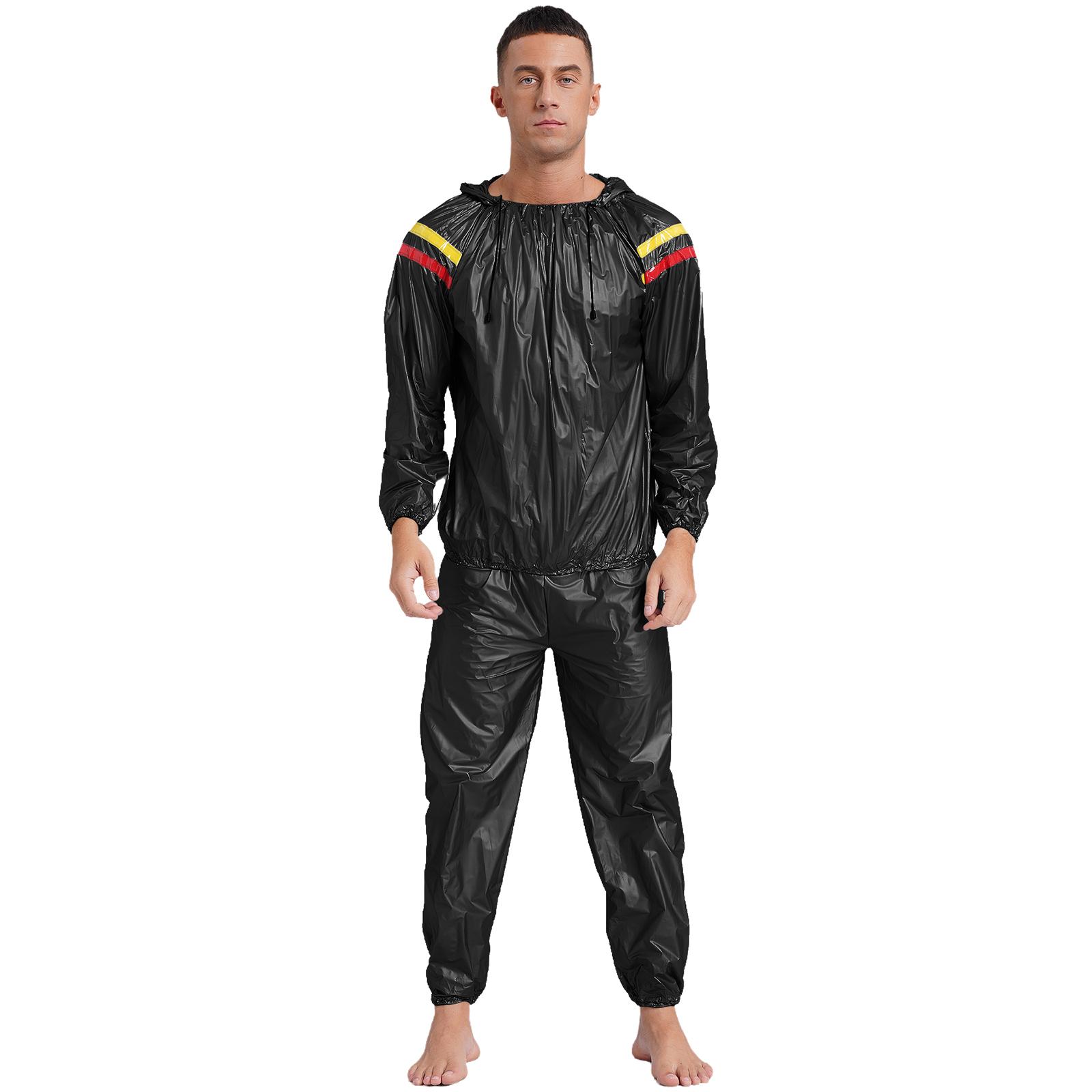 S-4XL Men‘s Sauna Sweat Suit Long Sleeve Hooded Jacket with Elastic Waist Pants PVC Workout Gym Training Outfit 4XL
S-4XL Men‘s Sauna Sweat Suit Long Sleeve Hooded Jacket with Elastic Waist Pants PVC Workout Gym Training Outfit 4XL