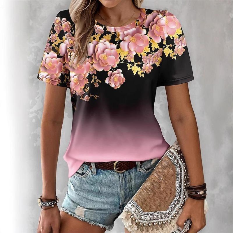 Spring Summer Printed Pattern Comfortable Loose Round Neck Short Sleeved Women s T-shirt S
Spring Summer Printed Pattern Comfortable Loose Round Neck Short Sleeved Women s T-shirt S