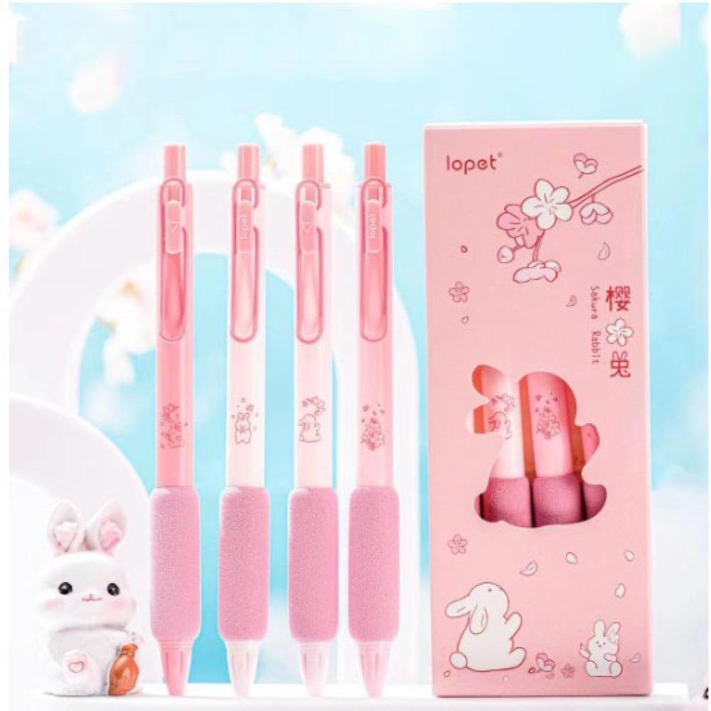 Soft Sheath Press The Neutral Pen Plastic Pink Neutral Pen 4pcs Sakura Rabbit Gel Pens Set Student
Soft Sheath Press The Neutral Pen Plastic Pink Neutral Pen 4pcs Sakura Rabbit Gel Pens Set Student