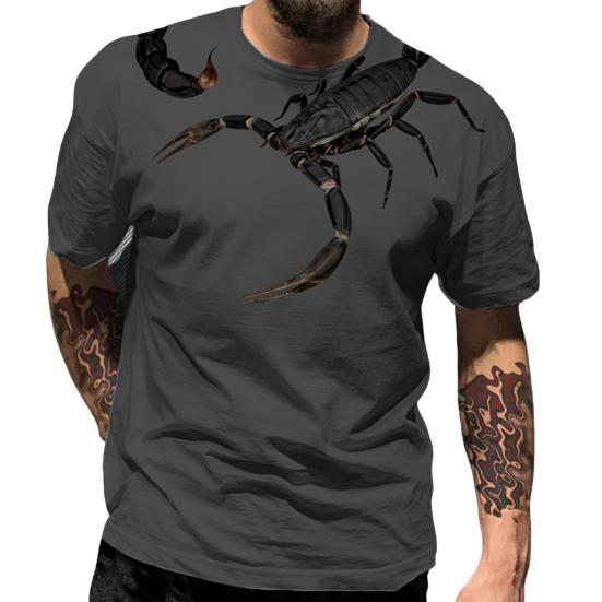 Men T-shirt O Neck Breathable Easy to Match Mighty 3D Print Short Sleeves Pullover Scorpion Print Contrast Color Summer Tops Daily Clothes L
Men T-shirt O Neck Breathable Easy to Match Mighty 3D Print Short Sleeves Pullover Scorpion Print Contrast Color Summer Tops Daily Clothes L