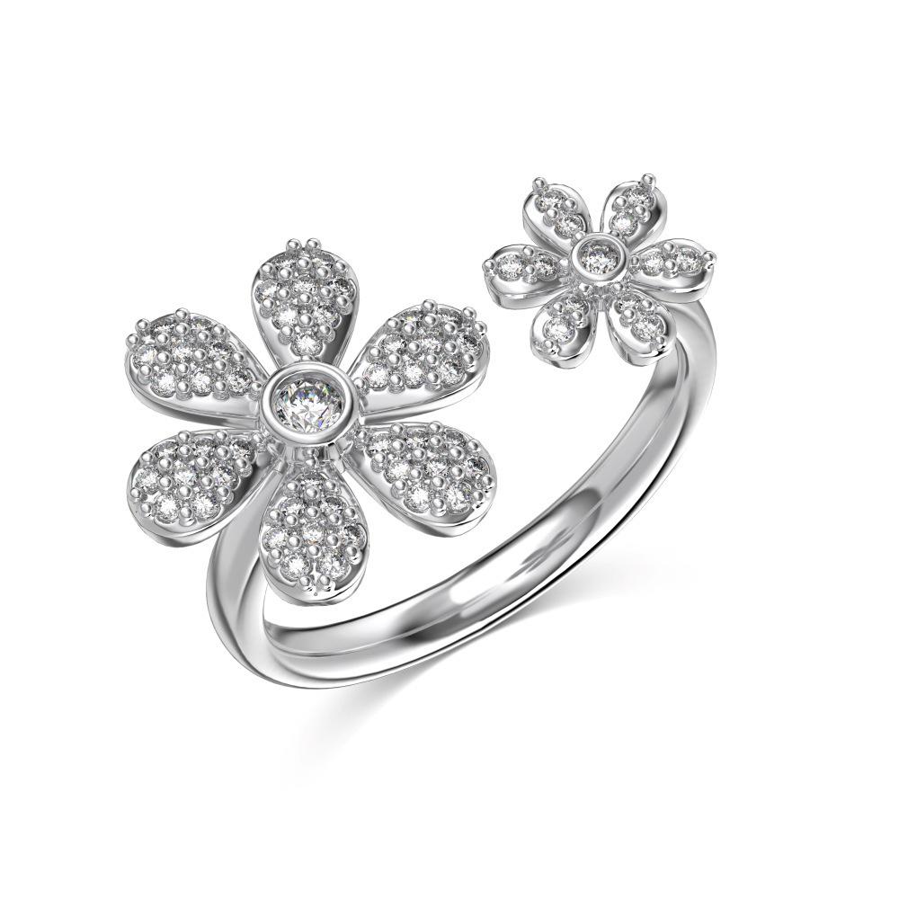 Yi Sen s925 Sterling Silver Asymmetrical Daisy Ring with Micro-paved Zircon for Women - Korean Light Luxury Floral Open Design Adjustable Open
Yi Sen s925 Sterling Silver Asymmetrical Daisy Ring with Micro-paved Zircon for Women - Korean Light Luxury Floral Open Design Adjustable Open