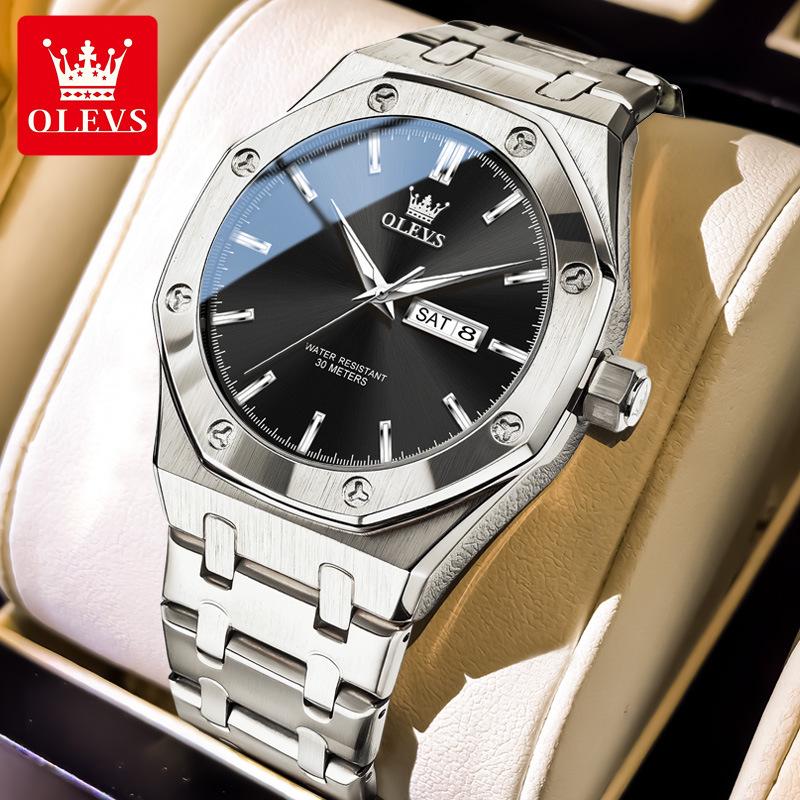 Oulishi Men s Quartz Watch, Double Calendar, Luminous, Waterproof, Steel Band, Fashionable and Atmospheric Design.
Oulishi Men s Quartz Watch, Double Calendar, Luminous, Waterproof, Steel Band, Fashionable and Atmospheric Design.