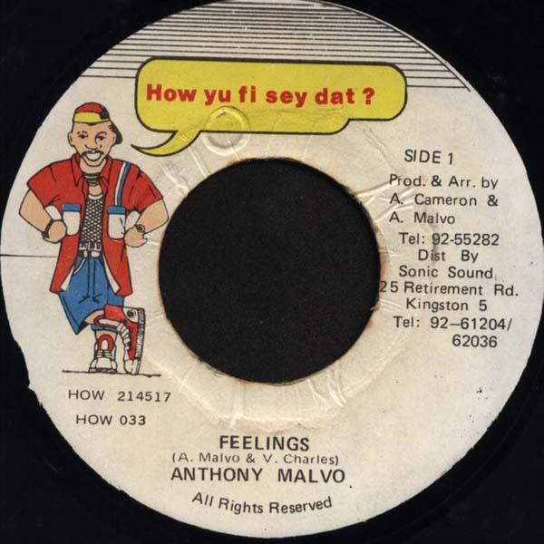 7-дюймовая пластинка ANTHONY MALVO - Feelings HOW033 How Yu Fi Sey D Ямайский регги, ска и даб Б/У
7-дюймовая пластинка ANTHONY MALVO - Feelings HOW033 How Yu Fi Sey D Ямайский регги, ска и даб Б/У
