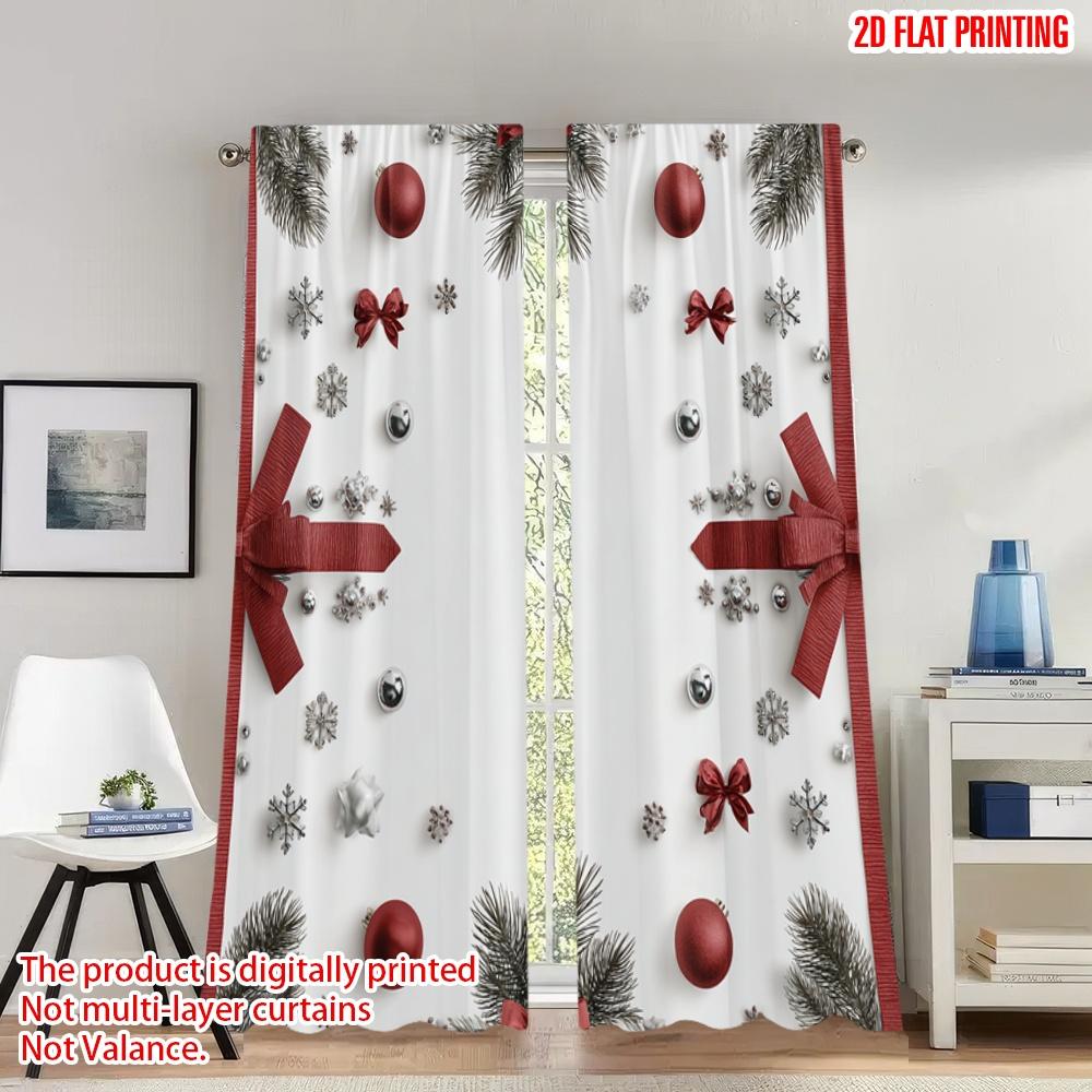 Flat Printing Happy Christmas Scene Curtains Red Bow Ornament Digital Printed Polyester Drapes Festive Set Of 2 Made W100*H70(CM)-Rod Pocket&2PCS
Flat Printing Happy Christmas Scene Curtains Red Bow Ornament Digital Printed Polyester Drapes Festive Set Of 2 Made W100*H70(CM)-Rod Pocket&2PCS