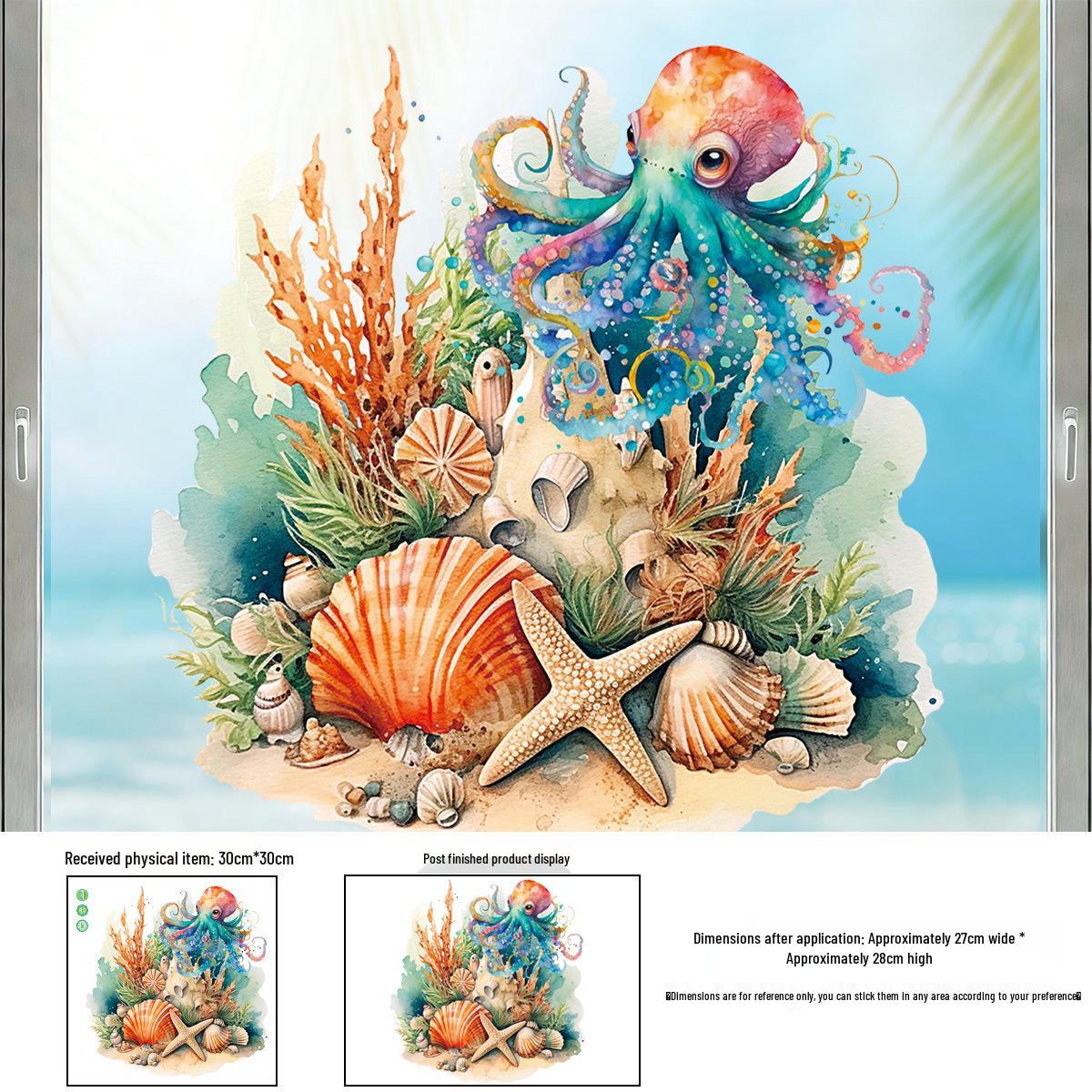 Starfish & Octopus Shell Window Stickers - New Color Decorative Adhesive for Home 30cm x 30cm x 1 sheet (opp bag)
Starfish & Octopus Shell Window Stickers - New Color Decorative Adhesive for Home 30cm x 30cm x 1 sheet (opp bag)