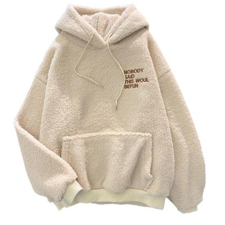 Loose Women Warm Fleece Hoodie Long Sleeves Thick Pullover Top Fall Elastic Cuff Letter Embroidery Drawstring Patch Pocket XXL абрикосовий
Loose Women Warm Fleece Hoodie Long Sleeves Thick Pullover Top Fall Elastic Cuff Letter Embroidery Drawstring Patch Pocket XXL абрикосовий