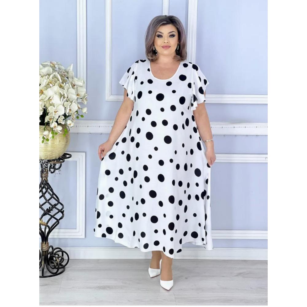 Літня сукня великого розміру з принтом у горошок для жінок 5XL білий
Літня сукня великого розміру з принтом у горошок для жінок 5XL білий