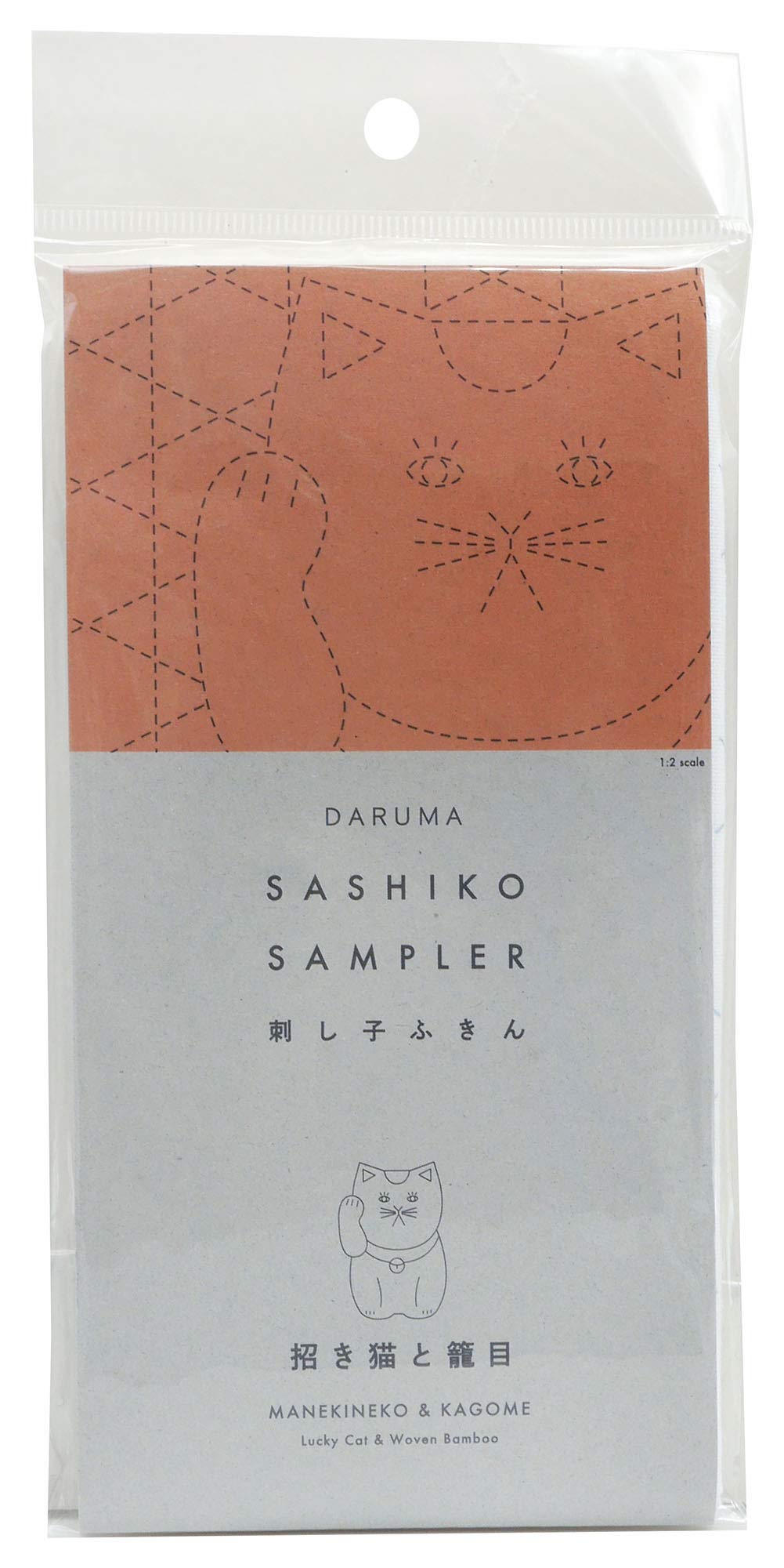 Yokota Daruma Sashiko Cloth Sashiko Fabric - Pre-Printed Sashiko Sampler - White with English Instruction Inside (White MANEKINEKO)
Yokota Daruma Sashiko Cloth Sashiko Fabric - Pre-Printed Sashiko Sampler - White with English Instruction Inside (White MANEKINEKO)