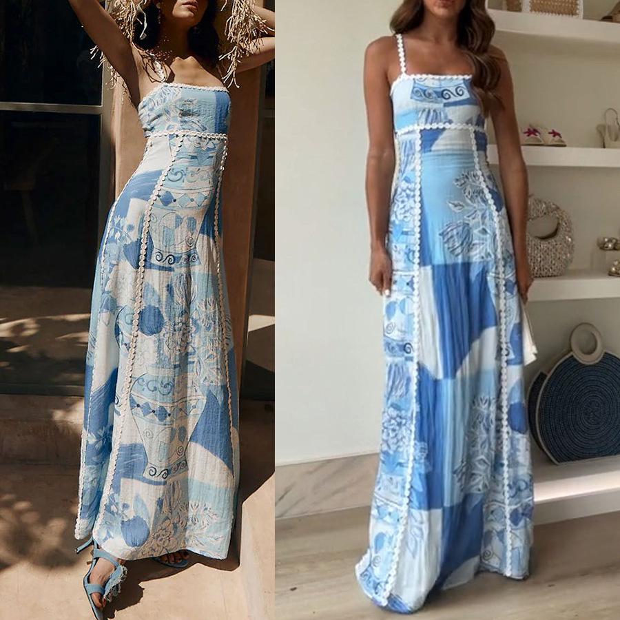 European & American Spring/Summer Sling Print Casual Holiday Loose Dress for Women Medium
European & American Spring/Summer Sling Print Casual Holiday Loose Dress for Women Medium