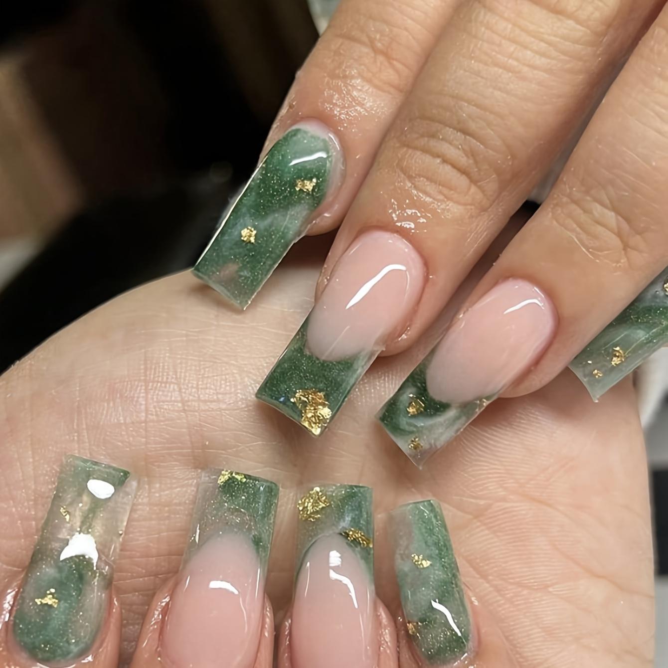 24pcs Emerald Green Medium coffin shaped fake nails - Golden glitter decoration Nails for Mother Women Gift Detachable Fake Nails зелёный
24pcs Emerald Green Medium coffin shaped fake nails - Golden glitter decoration Nails for Mother Women Gift Detachable Fake Nails зелёный
