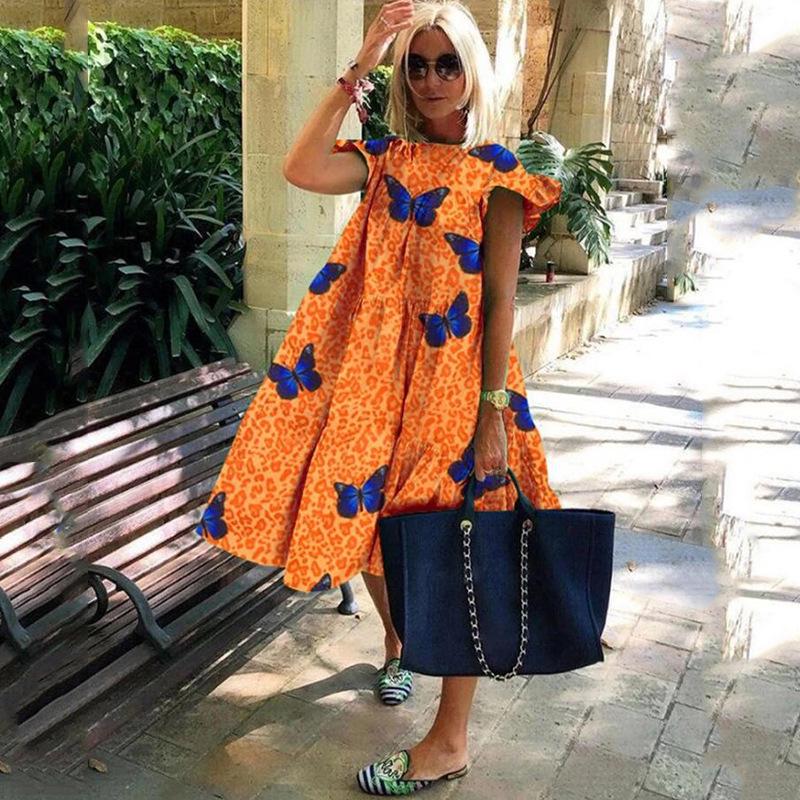 Plus Size Pink Maple Leaf Print Casual Beach Dress for Women, Round Neck Summer Attire M
Plus Size Pink Maple Leaf Print Casual Beach Dress for Women, Round Neck Summer Attire M