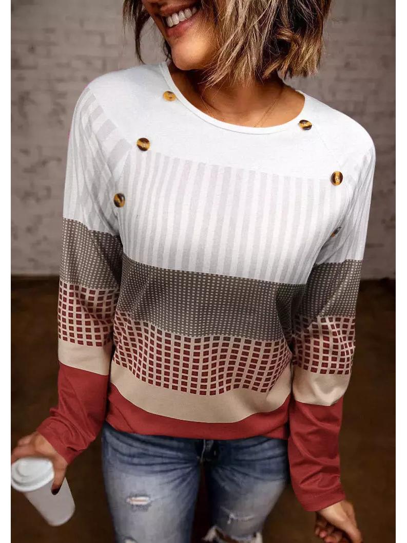 Женский топ с круглым вырезом и цветными блоками, с декоративными пуговицами - Приталенный и универсальный дизайн M
Женский топ с круглым вырезом и цветными блоками, с декоративными пуговицами - Приталенный и универсальный дизайн M