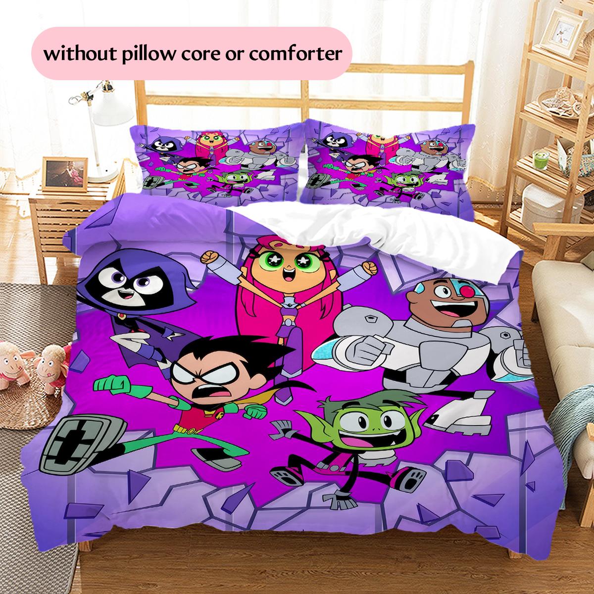 Teen Titans Go! Cute Style Pattern Bedding Home Decoration Birthday & Festival Gift (1 * duvet cover + 2 * pillowcase, without core) 135x200cm
Teen Titans Go! Cute Style Pattern Bedding Home Decoration Birthday & Festival Gift (1 * duvet cover + 2 * pillowcase, without core) 135x200cm