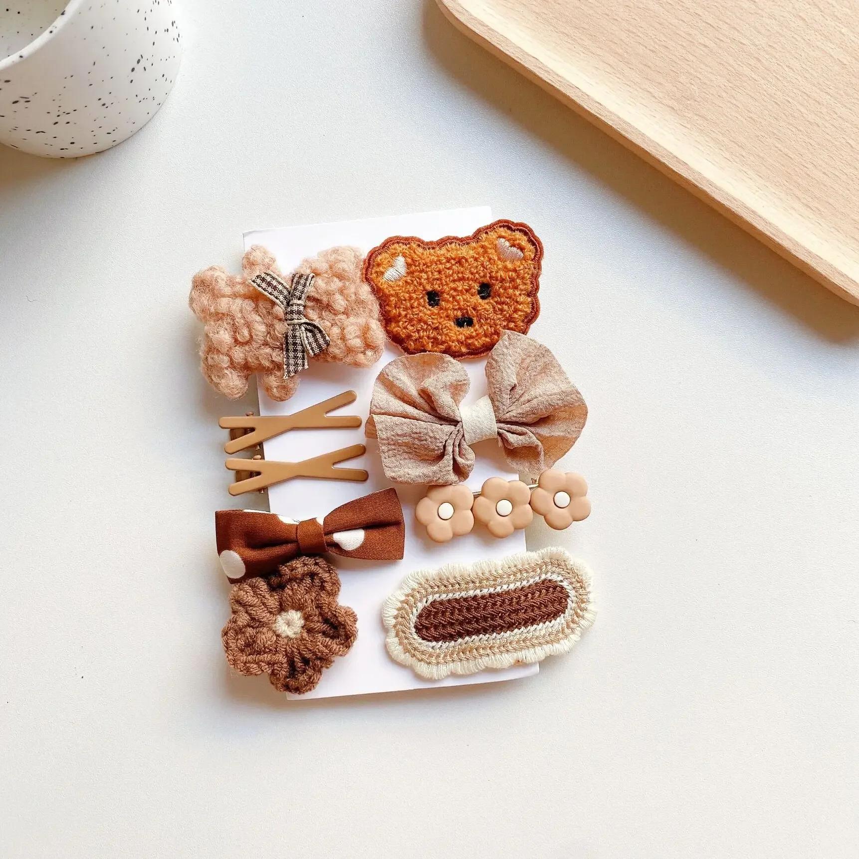 New 9pcs/set Plush Cute Cartoon Kids Girl Hair Clip Sweet Chic Beige Coffee Color Children s Hair Pin Little Girl Har Accessorie
New 9pcs/set Plush Cute Cartoon Kids Girl Hair Clip Sweet Chic Beige Coffee Color Children s Hair Pin Little Girl Har Accessorie