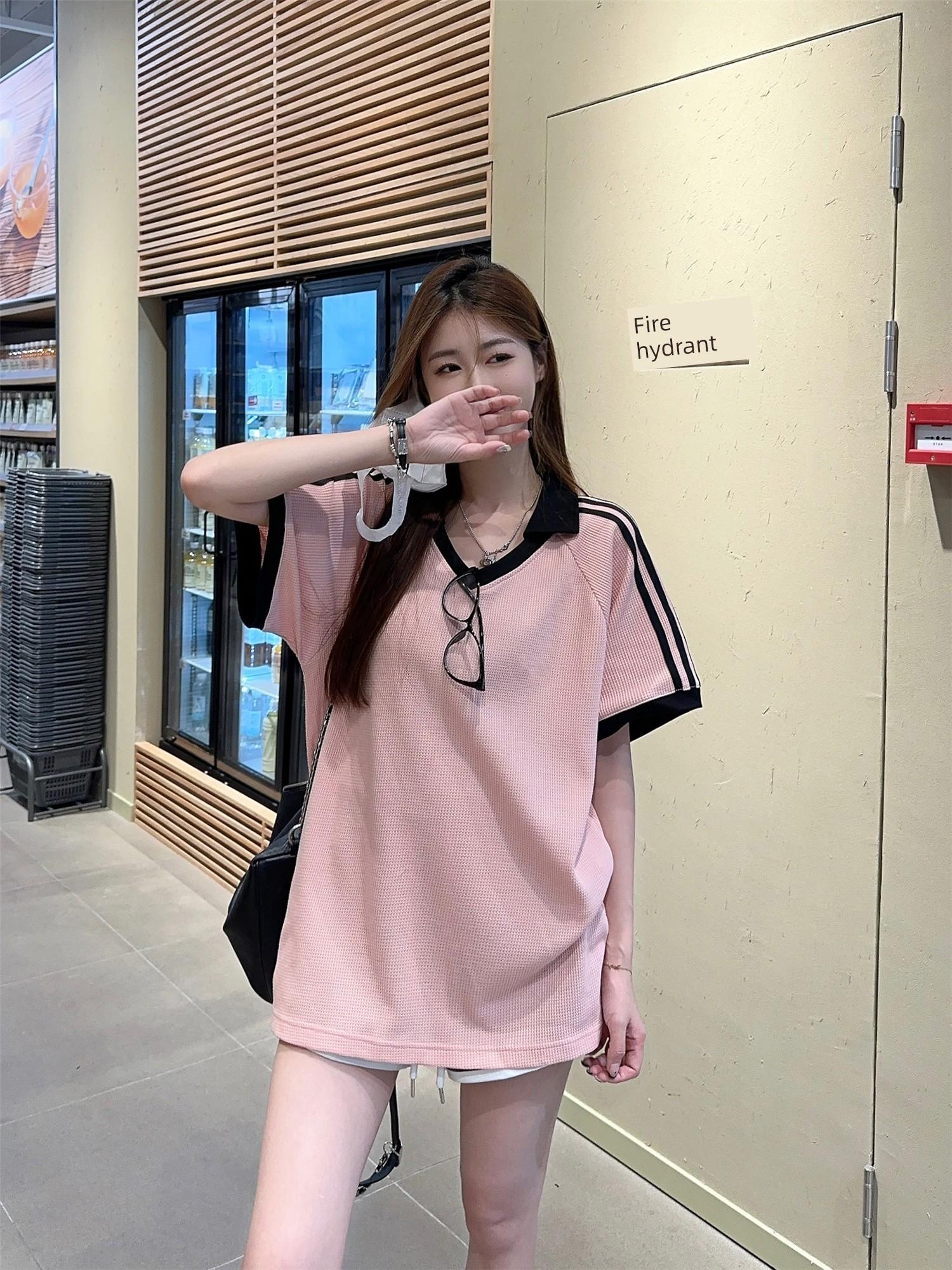 Plus Size Plus Size Ladies American Retro Loose V-Collar Contrast Color Short-Sleeved T-shirt Female Summer Stylish Lazy Casual Pullover 3XL розовый
Plus Size Plus Size Ladies American Retro Loose V-Collar Contrast Color Short-Sleeved T-shirt Female Summer Stylish Lazy Casual Pullover 3XL розовый