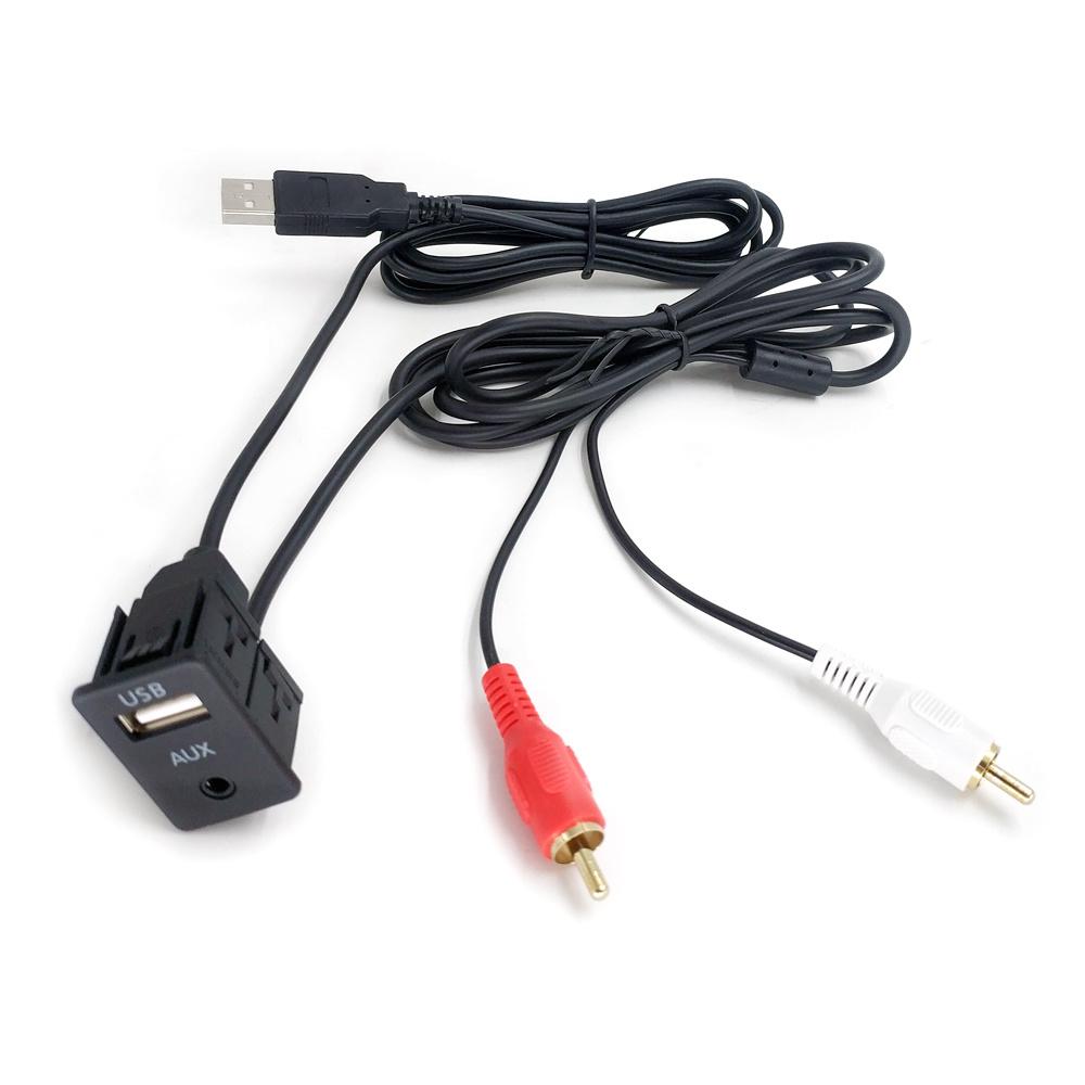 Cable For Connecting Usb And 3.5 Mm Aux To Usb And 2 Rca Stereo Jacks For Dashboard Mounting
Cable For Connecting Usb And 3.5 Mm Aux To Usb And 2 Rca Stereo Jacks For Dashboard Mounting