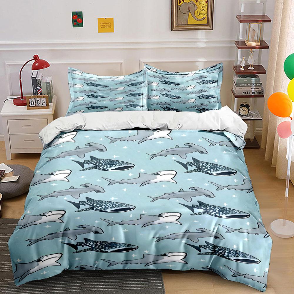 Sharks on blue background. Bedding sets Duvet cover sets Duvet covers Pillowcases(1 * Duvet Cover 2 * Pillowcases, without duvet insert) 135x200cm
Sharks on blue background. Bedding sets Duvet cover sets Duvet covers Pillowcases(1 * Duvet Cover 2 * Pillowcases, without duvet insert) 135x200cm