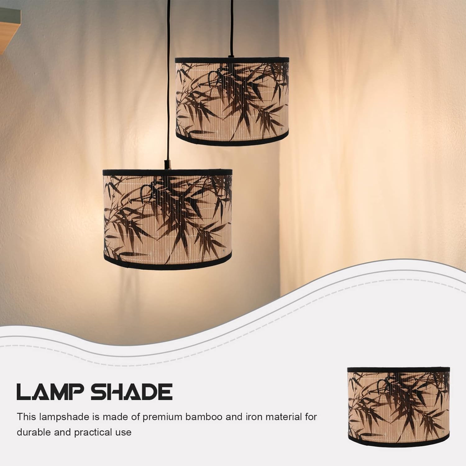 Drum Lamp Shade, E27 Vintage Lampshade Bamboos Pattern Chandelier Lamp Cover Replaceable Light Accessories for Pendant Floor Light, 30X30x20CM Birds Pattern
Drum Lamp Shade, E27 Vintage Lampshade Bamboos Pattern Chandelier Lamp Cover Replaceable Light Accessories for Pendant Floor Light, 30X30x20CM Birds Pattern