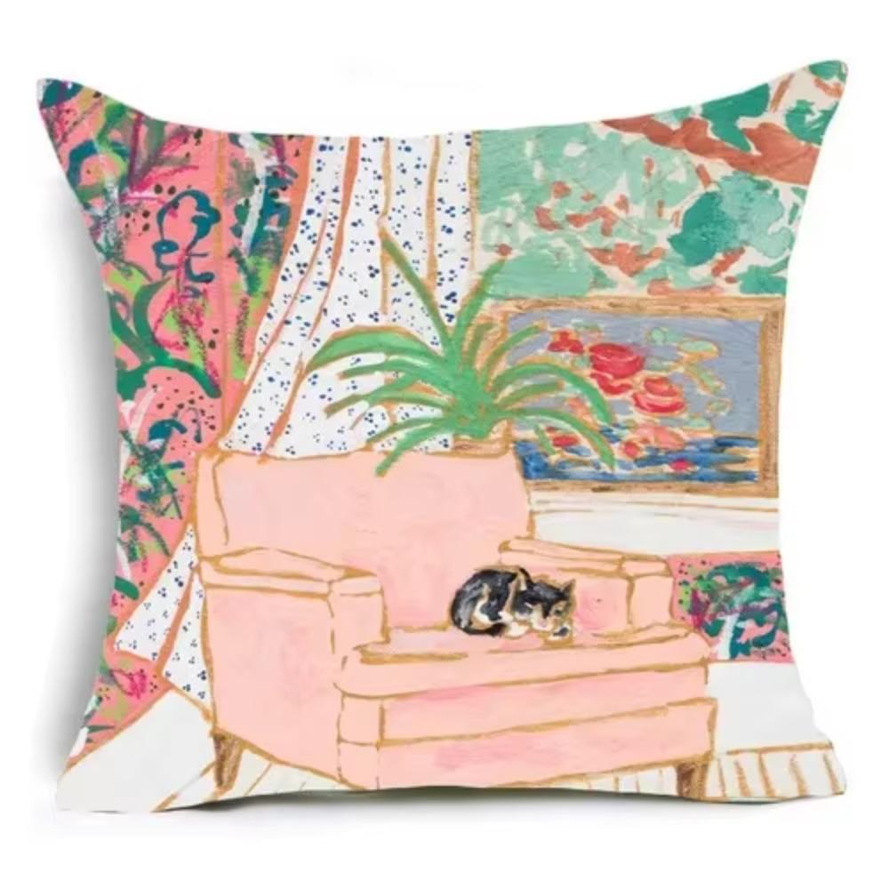 Nordic Oil Painting Decorative Pillowcase Home Decoration Living Room Sofa Cushion Cover Office Car 30x30cm чорний
Nordic Oil Painting Decorative Pillowcase Home Decoration Living Room Sofa Cushion Cover Office Car 30x30cm чорний