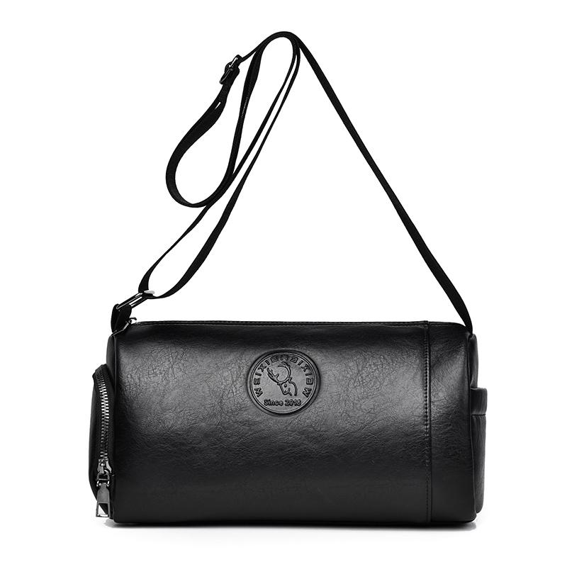 WEIXIER Мужская сумка-мессенджер Водостойкая кожаная сумка через плечо Рабочая деловая винтажная повседневная сумка Большая вместительная сумка-саквояж с регулируемыми ремнями чёрный