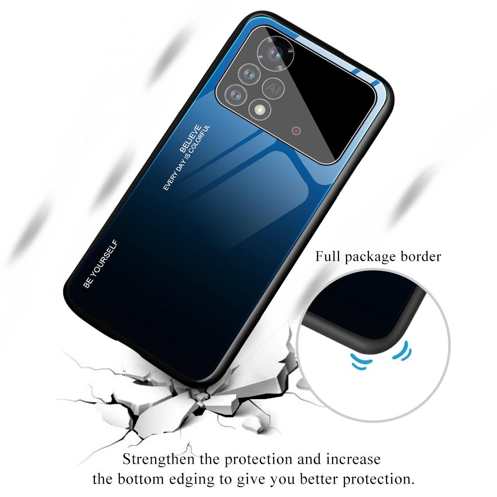 For Xiaomi Poco X4 Pro 5G Shockproof Protective Shell,Gradient Color Tempered Glass Back+Soft TPU Edge Phone Case Blue/Black
For Xiaomi Poco X4 Pro 5G Shockproof Protective Shell,Gradient Color Tempered Glass Back+Soft TPU Edge Phone Case Blue/Black