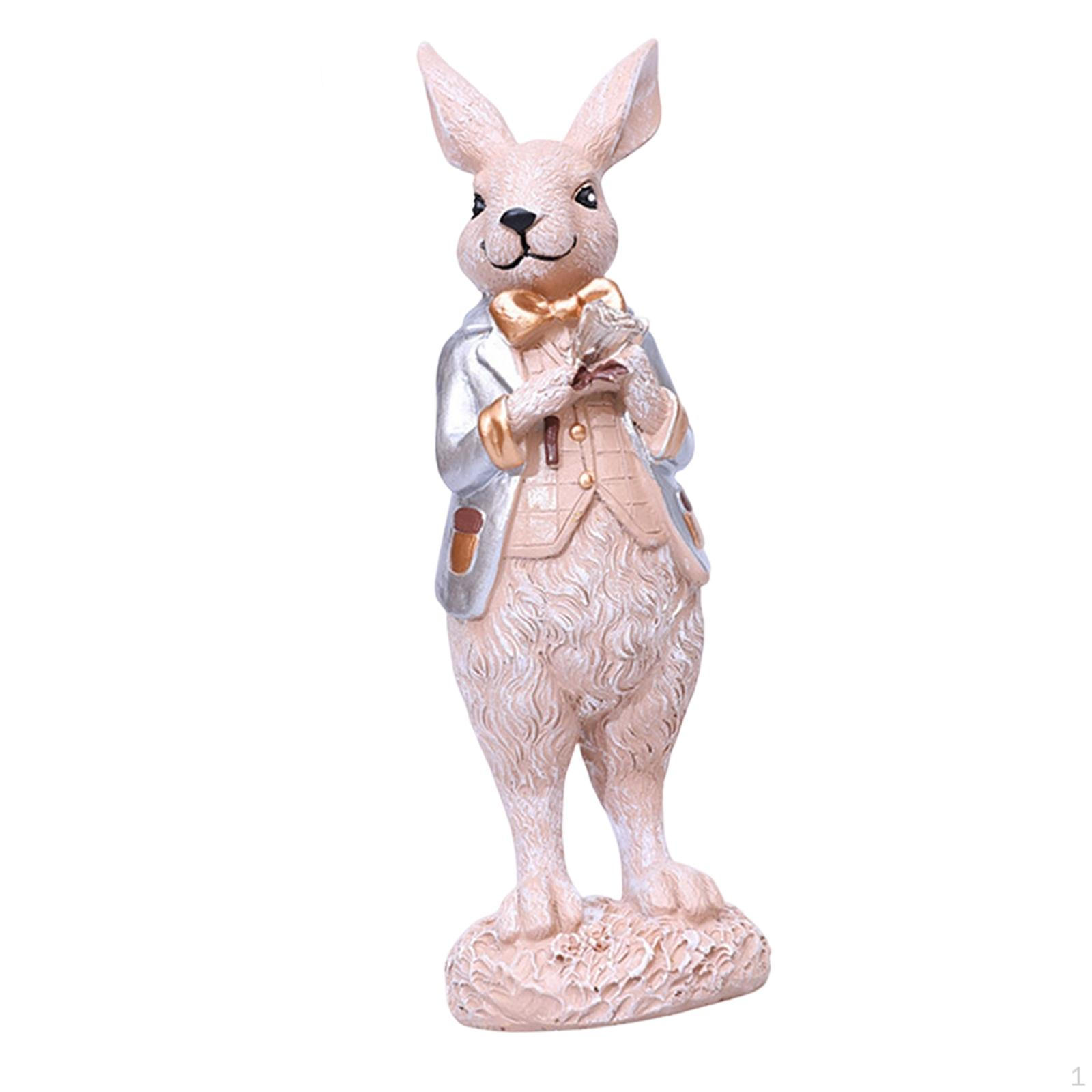 Figurine Easter Bunny Statue Birthday Gift Collectible Artwork Animal Sculpture Ornament for Indoor Silver Flower_Silver Clothes
Figurine Easter Bunny Statue Birthday Gift Collectible Artwork Animal Sculpture Ornament for Indoor Silver Flower_Silver Clothes