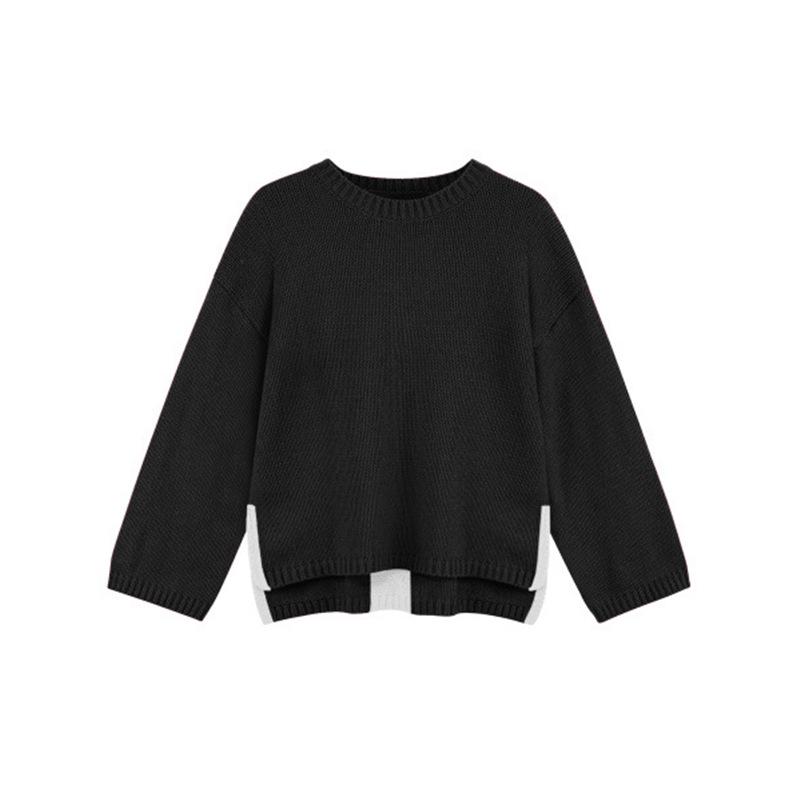 Color Block Round Neck Pullover: Autumn/Winter Loose Knitwear for European and American Style. Medium чорний
Color Block Round Neck Pullover: Autumn/Winter Loose Knitwear for European and American Style. Medium чорний