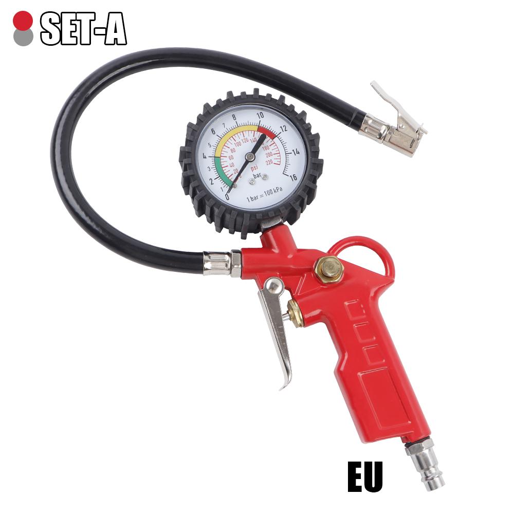220PSI Multi-Function Tire Pressure Gun, Tire Inflator And Pressure Measuring Device,Home Automotive Repair Tool, EU Interface SET-A-EU
220PSI Multi-Function Tire Pressure Gun, Tire Inflator And Pressure Measuring Device,Home Automotive Repair Tool, EU Interface SET-A-EU