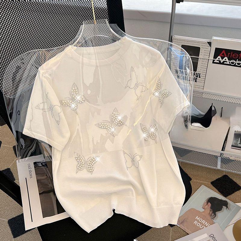 Short Sleeve T-shirts Women Summer Embroidered Flares Loose Tops Chic Korean Style Fashion Casual Soft XL білий
Short Sleeve T-shirts Women Summer Embroidered Flares Loose Tops Chic Korean Style Fashion Casual Soft XL білий