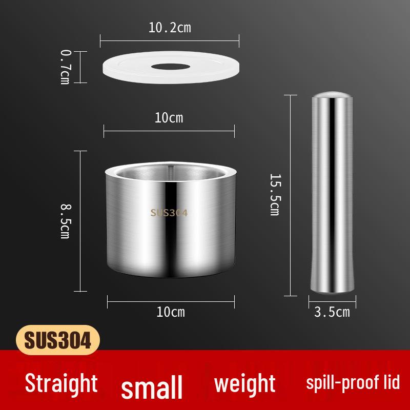 304 Stainless Steel Garlic Mortar and Pestle Grinder for Crushing and Grinding Medicine and Spices.
304 Stainless Steel Garlic Mortar and Pestle Grinder for Crushing and Grinding Medicine and Spices.
