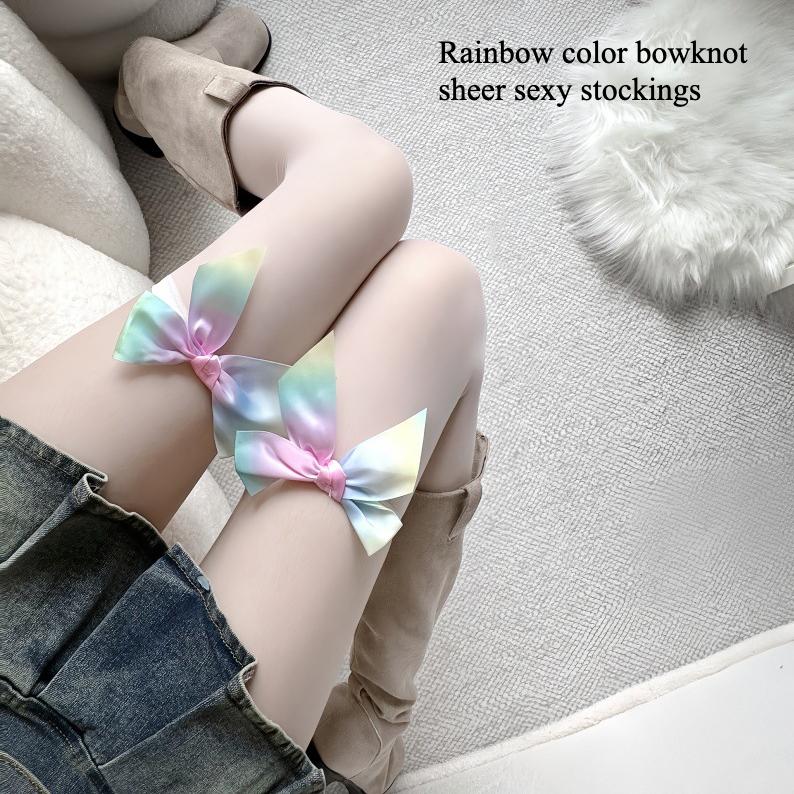 Rainbow Color Bowknot Sheer Sexy Stockings For Women Cute Girl one size
Rainbow Color Bowknot Sheer Sexy Stockings For Women Cute Girl one size