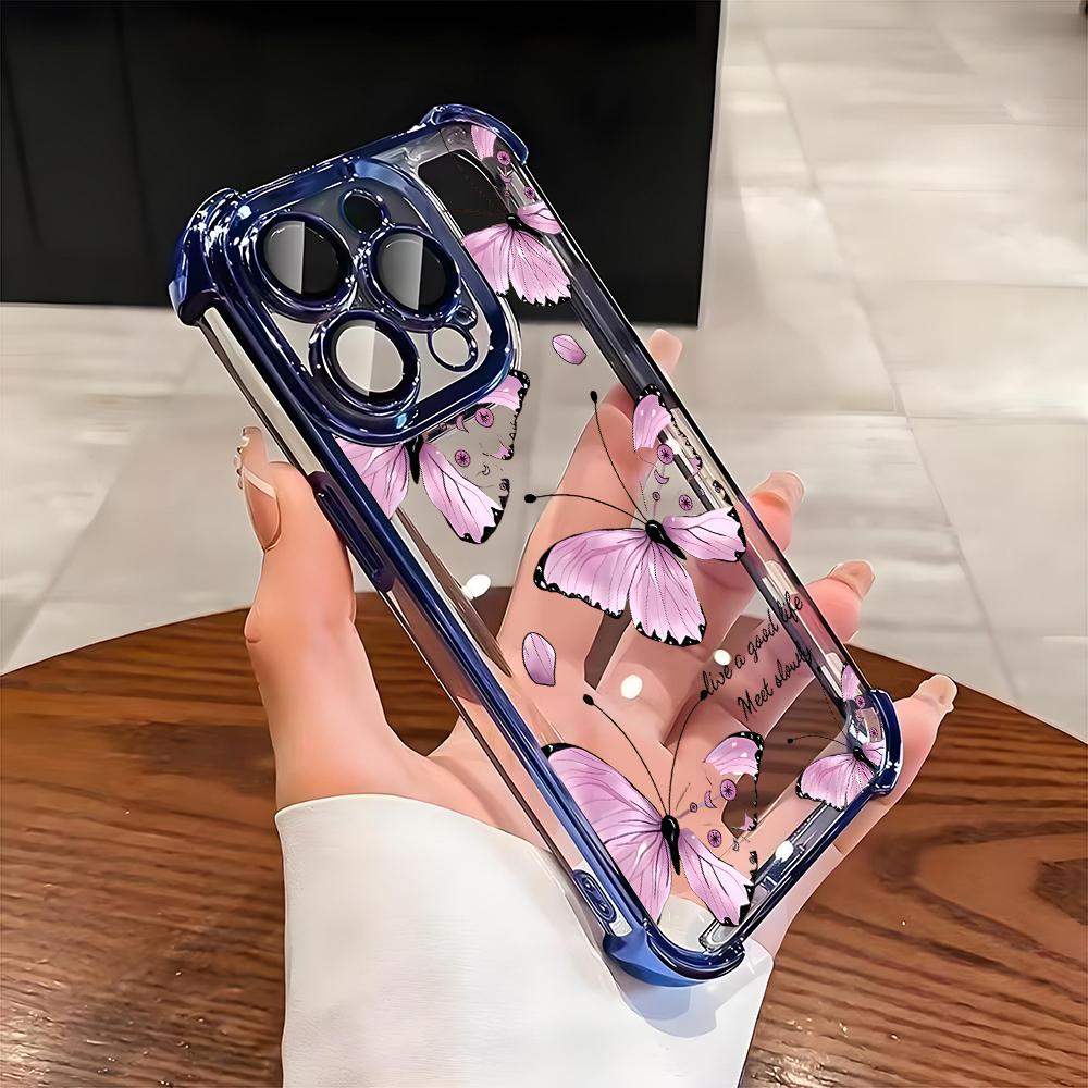 Pink Butterfly Pattern Electroplated AntiDrop Clear Phone Case For iPhone 16 Pro Max 15 14 Plus 13 12 11 17 Air 16E Clear Cover iPhone 12 Pro
Pink Butterfly Pattern Electroplated AntiDrop Clear Phone Case For iPhone 16 Pro Max 15 14 Plus 13 12 11 17 Air 16E Clear Cover iPhone 12 Pro
