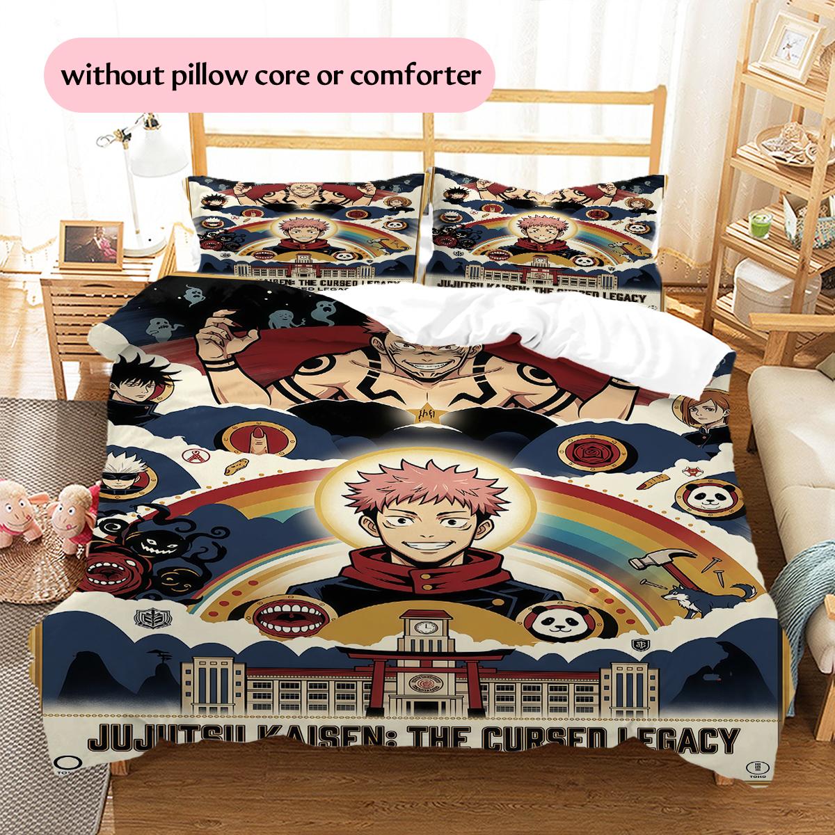 Spliced Jujutsu Kaisen Pattern Bedding Quilt Set Home Decoration Gift (1 * duvet cover + 2 * pillowcase without core) 135x200cm
Spliced Jujutsu Kaisen Pattern Bedding Quilt Set Home Decoration Gift (1 * duvet cover + 2 * pillowcase without core) 135x200cm