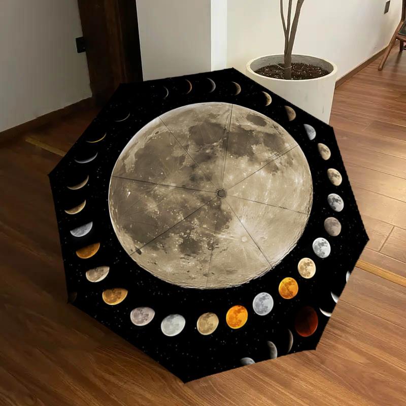Moon Phase Lunar Eclipse Automatic Opening/Closing Umbrella,Portable Folding Design with 8 Bone Iron Frame,Gift for Fans,Travelers,Daily
Moon Phase Lunar Eclipse Automatic Opening/Closing Umbrella,Portable Folding Design with 8 Bone Iron Frame,Gift for Fans,Travelers,Daily
