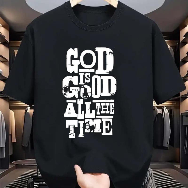 European sizes Men s Casual Summer T-Shirt with Printed Design , Knit Fabric, Round Neck, Regular Fit, Adult God Is Good All the Time 4XL чорний
European sizes Men s Casual Summer T-Shirt with Printed Design , Knit Fabric, Round Neck, Regular Fit, Adult God Is Good All the Time 4XL чорний