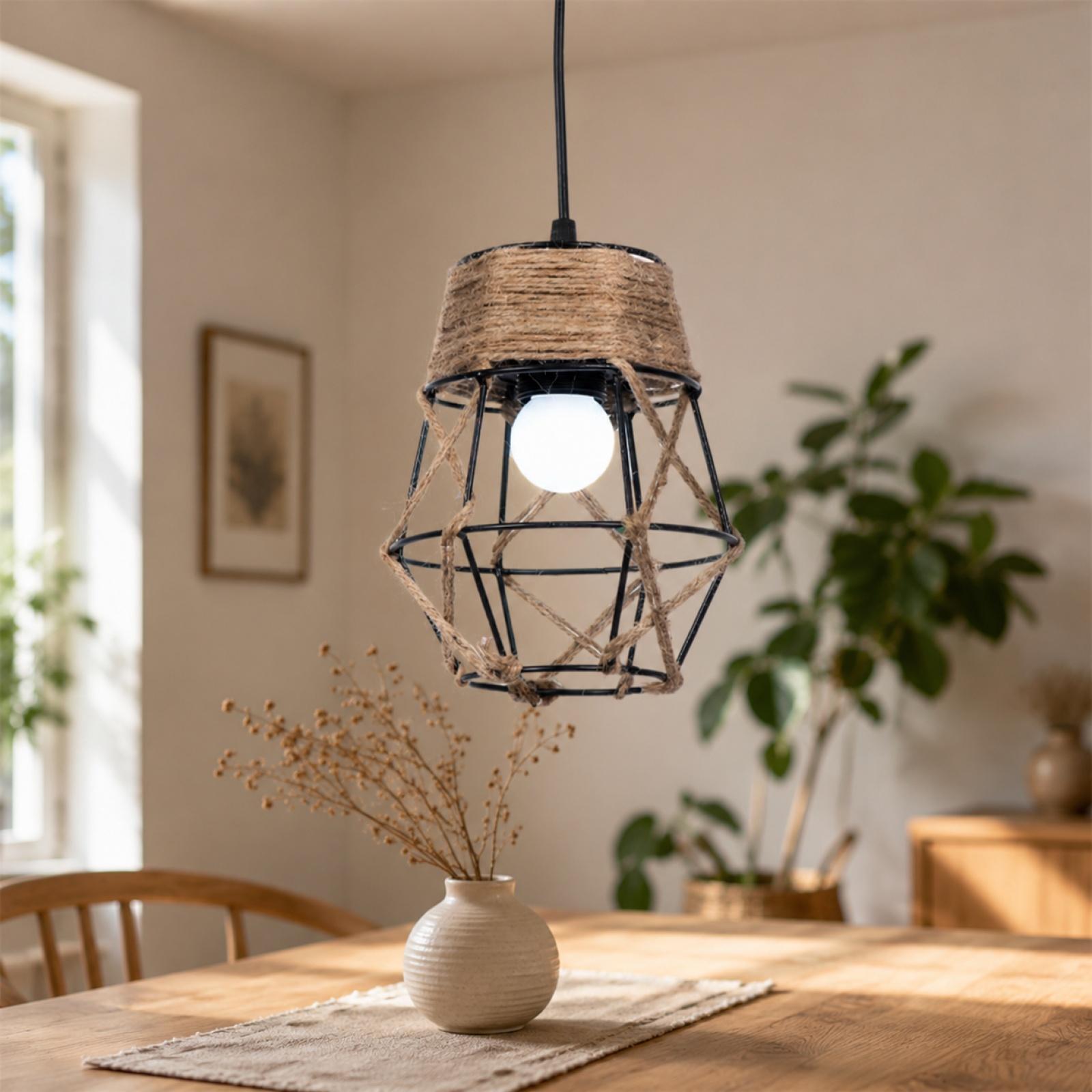 Handwoven Pendant Lamp Shade Rustic Style Decorative Light Fixture Cover with Metal Frame and Natural Fiber Weaving for Home Lighting One Size
Handwoven Pendant Lamp Shade Rustic Style Decorative Light Fixture Cover with Metal Frame and Natural Fiber Weaving for Home Lighting One Size