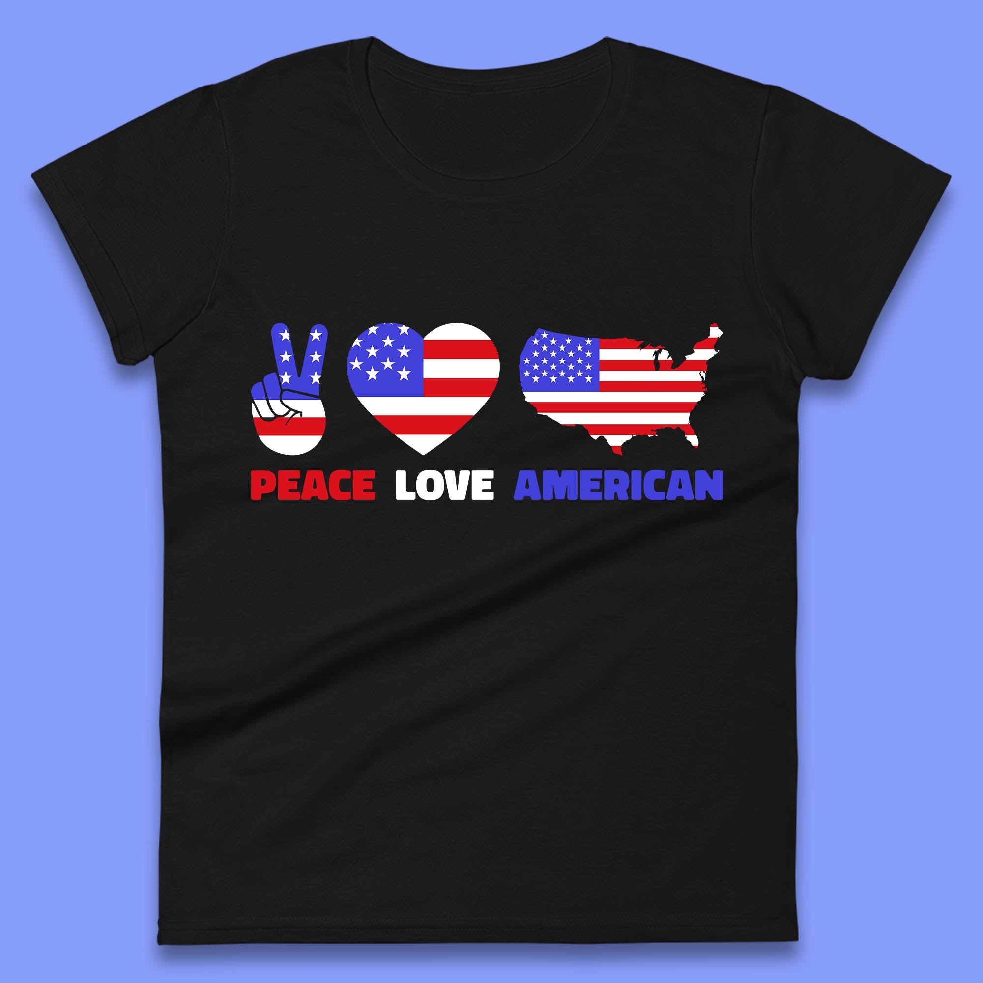Peace Love American Patriotic USA Flag America Pride Freedom Womens Tee T Shirt Mens Tops Unisex Top XL
Peace Love American Patriotic USA Flag America Pride Freedom Womens Tee T Shirt Mens Tops Unisex Top XL